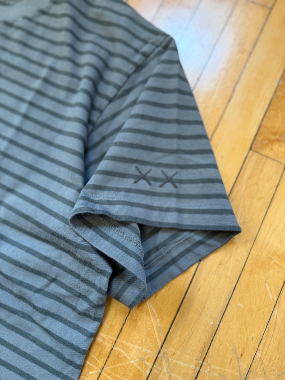 KAWS x Uniqlo BFF Striped Tee Dark Grey Unisex Sz. XL - Picture 5 of 7